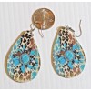 Boots Southwestern Bohemian 2.25" Teardrop Earrings-Sunfl - Turquoise Flowers on