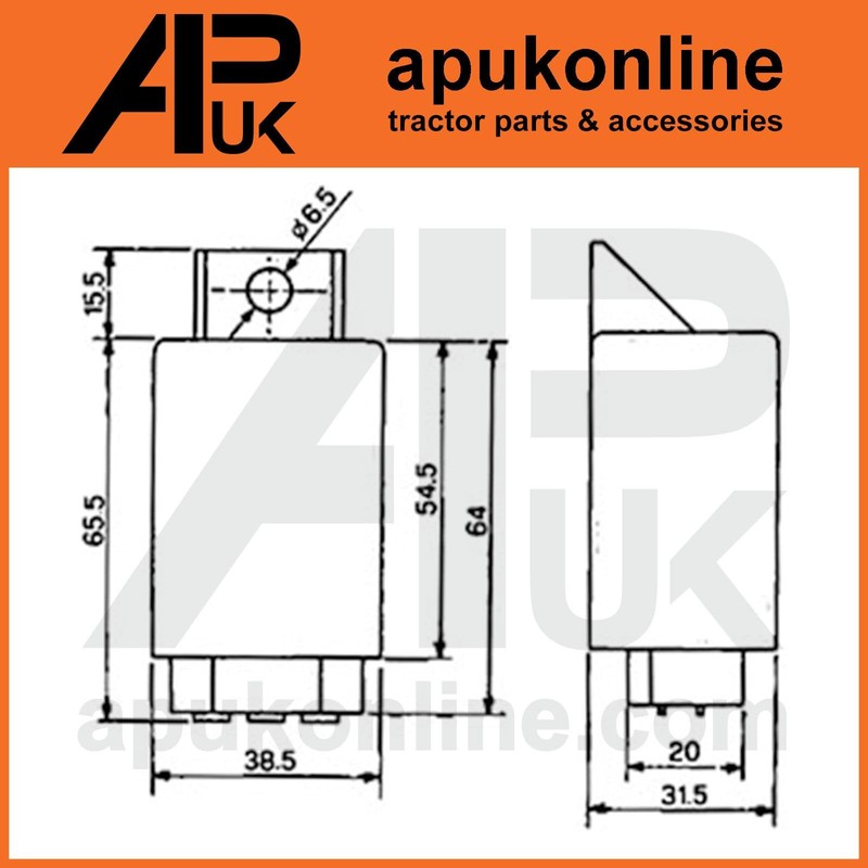 APUK Flasher Indicator Relay Replacement for Massey Ferguson Ford New