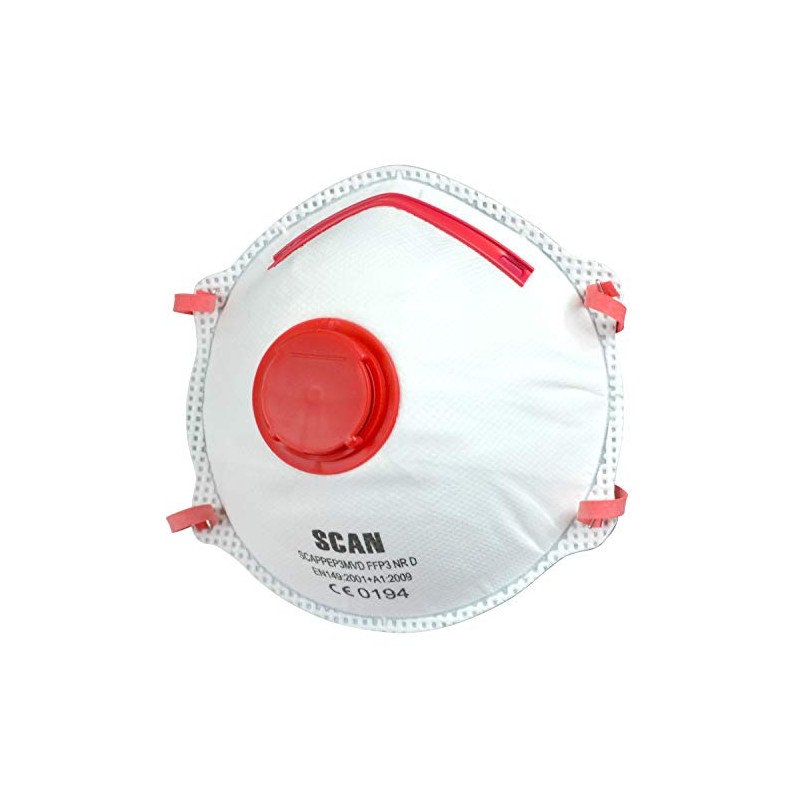 Scan SCAPPEP3MVD FFP3 Premier Valved Disposable Dust Masks Pack of