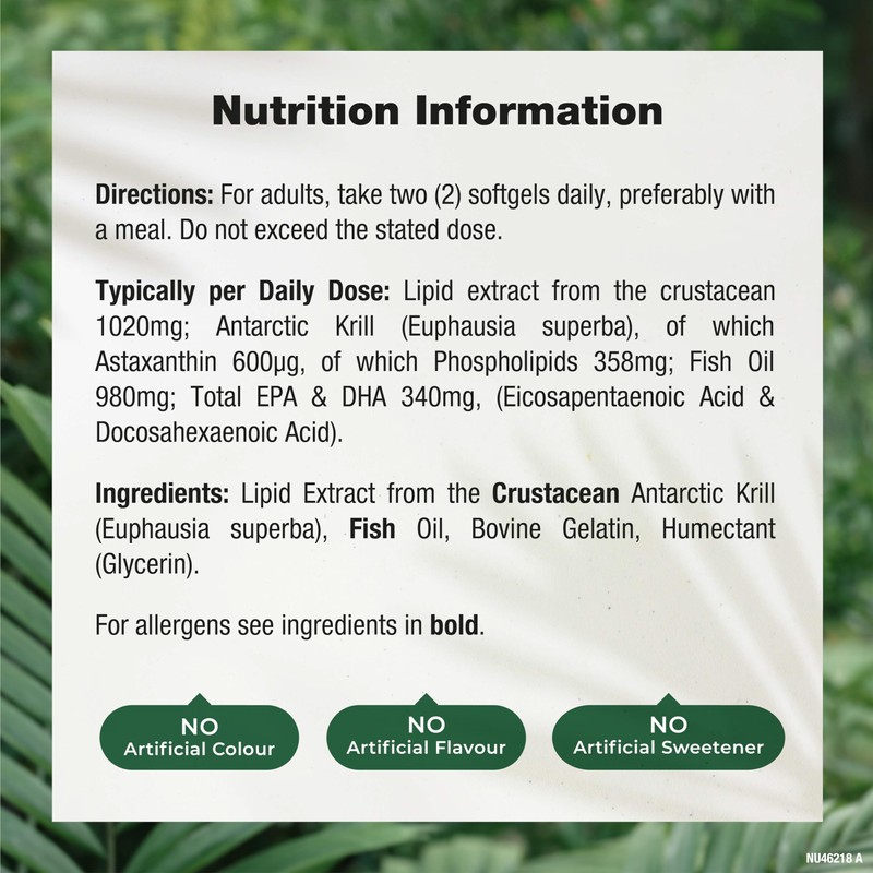 Nature's Truth Krill Oil 2000mg - 60 Softgels - with