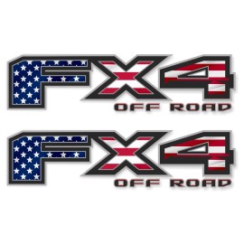 GOLD HOOK Ford F150 stickers, FX4 Off Road Decals, bedside reUSA American Flag (SET OF 2)