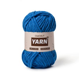 Plush Chenille Chunky Crochet Yarn - Baby Yarn for Crocheting Soft - Velvet Yarn Knitting for Blankets Crafts - Fluffy Amigurumi Yarn 50g / 65.6yd (Blue)