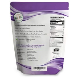 Judee's Unmodified Potato Starch (4 lbs) Non GMO, Dedicated Gluten & Nut Free Facility