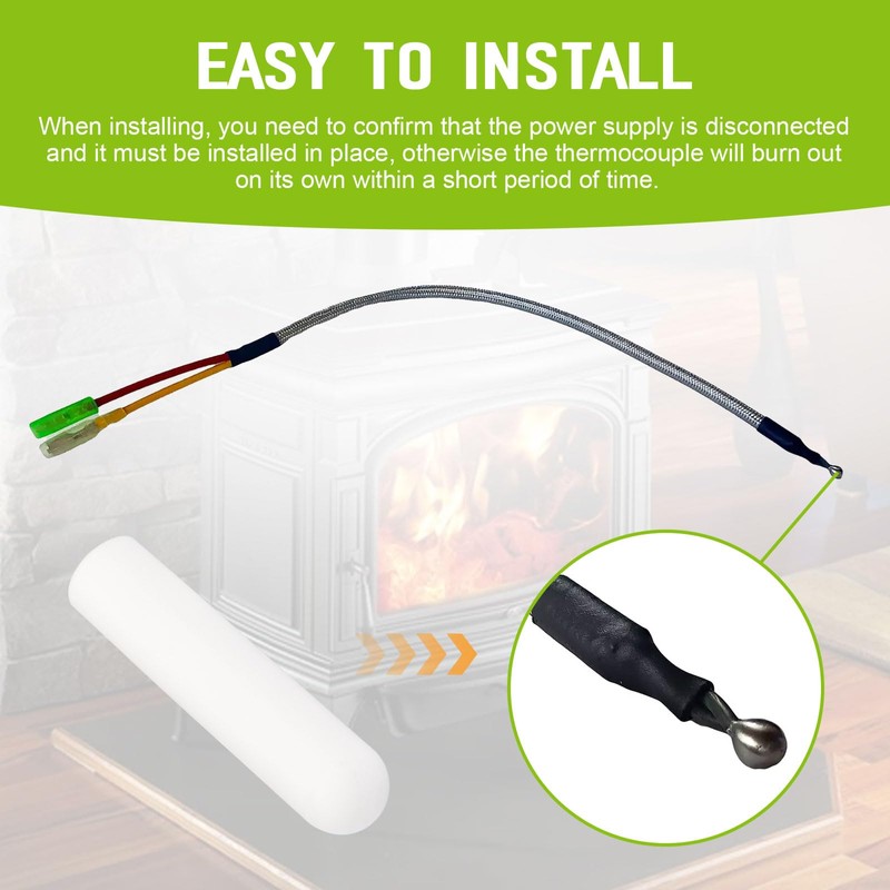 SRV7034-186 Thermocouple Ceramic Protection Cover Replacement for Quadra Fire Pellet
