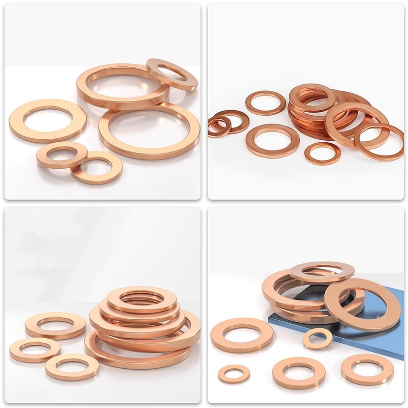 ZHUOYUE 200 Piece Flat Washer Copper Washer Drain Washer Gasket