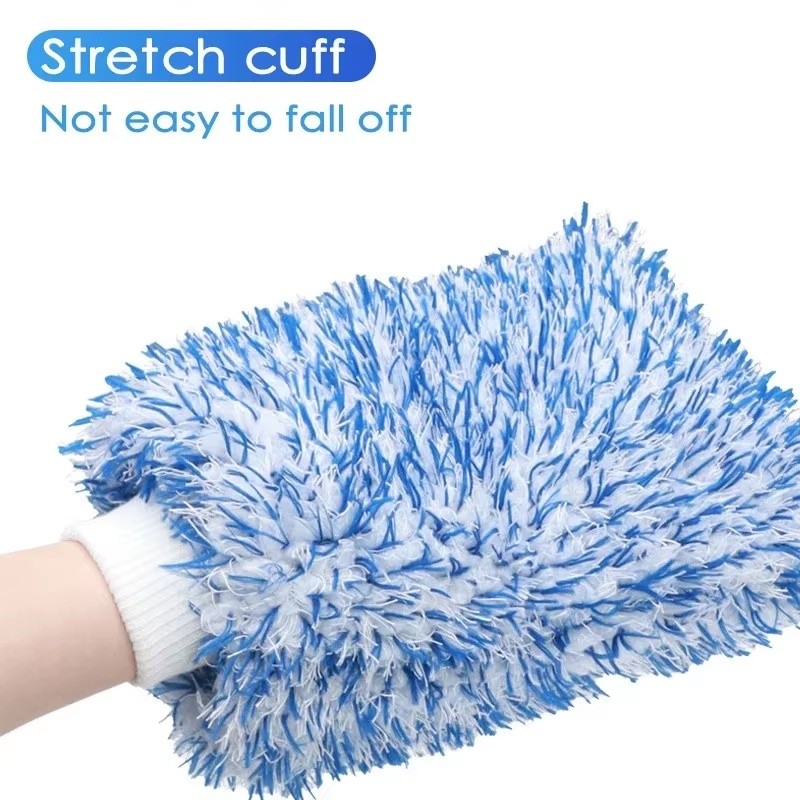 Microfiber Car Wash Mitt for Exterior Cleaning – Thick Blue