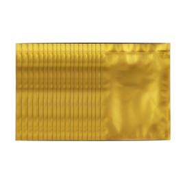 50 Pieces 1-Gallon Premium Resealable Matte Gold Smell Proof Thick Mylar Foil Pouch Bags For Food Storage, Snacks, Coffee Grains, Dried Foods and Many More (10" x 14") by MagnaEssential