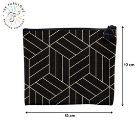 Canvas Bag - Collection Minimalist Shape Art Abstract Style Nature Design - Canvas Cosmetic Bag in Linen Look - Toiletry Bag - Purse, Geometric 2, Cosmetic bag