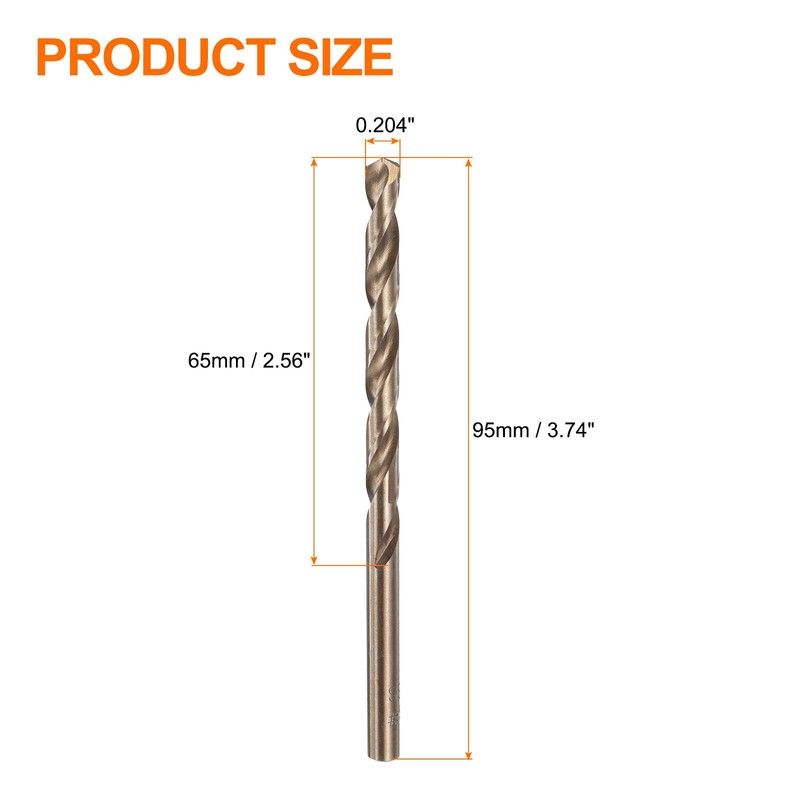 sourcing map 12pcs Cobalt Drill Bit, #6 0.204" HSS-CO Aircraft