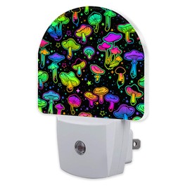 Colorful Magic Mushrooms Night Light, Glowing Mushrooms with Stars Dusk to Dawn Night Light Plug in,0.5w Energy Saving Sleep Friendly Night Light for Kids Boys Girls Home Decor