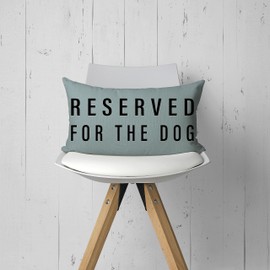 Mancheng-zi Dog-Themed Throw Pillow Cover, Blue, 20 x 12 Inch, Letter Print Animal Pattern, Casual, Rectangular, Indoor, All Occasions, 1 Count