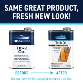 TotalBoat Teak Oil - Premium Marine Wood Sealer Protects & Preserves Teak on Boats and Outdoor Furniture (1 Quart)