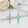 Cross Earrings for Women Sterling Silver Cross Earrings Dangle Turquoise