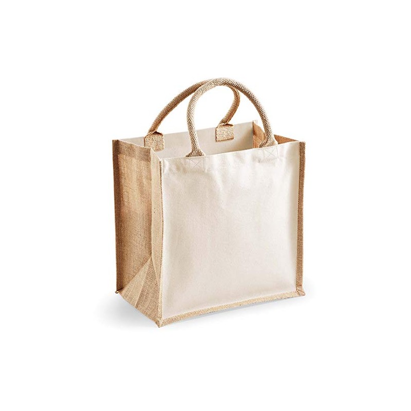 Westford Mill W421 Printers' Midi Jute Bag - Eco-Friendly, Reusable,