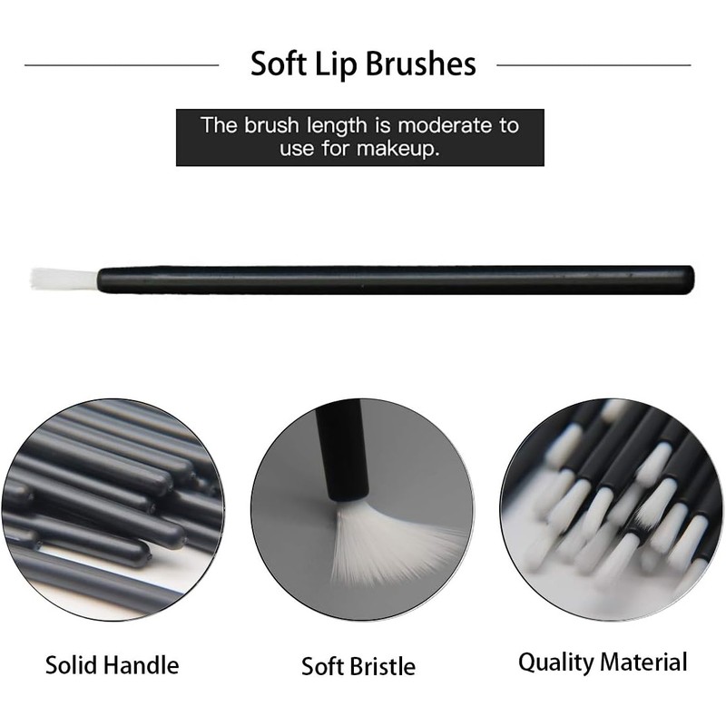 100 brochas de maquillaje desechables para labios, pintalabios, brillo de