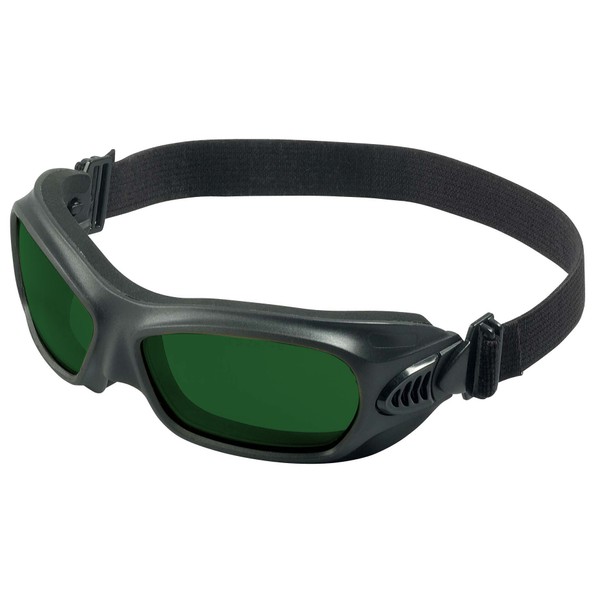 KLEENGUARD Wildcat Safety Goggles (20528), Heat Resistant, IRUV Shade 3.0 Anti-Fog Lens, Flexible Wraparound Black Fram