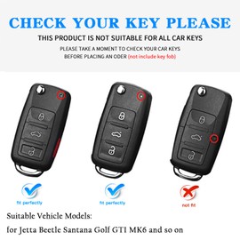 QBUC Car Key Case for VW, TPU Dustproof Key Box, Car Key Protection, Key Cover for VW Polo/Santana/Jetta (C-Blue)