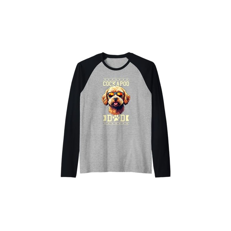 Mens Cockapoo Dad Cockapoos Cockerpoo Raglan Baseball Tee