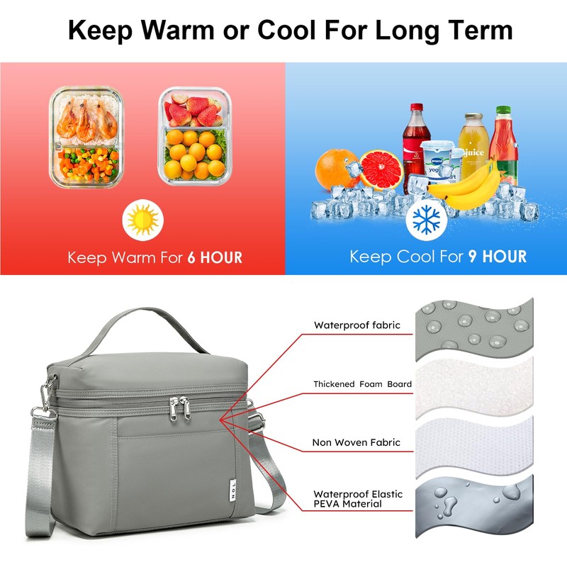 NOL Natural Organic Lifestyle Insulated Lunch Bags for Women Cooler
