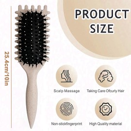 UieaMsio Curling Brushes, White Bouncecurly Brush, Curl Detangler Brush, Curling Brush Hair Brush for Men and Women, Hair Brush without Pulling