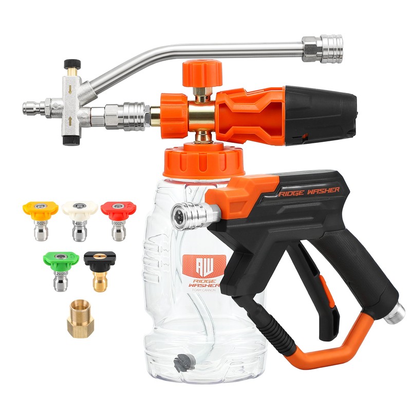 RIDGE WASHER Pressure Washer Gun Foam Cannon with Dual Connector