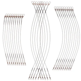 WOONEKY 30Pcs Professional Fishing Leaders with Swivels and Snaps Durable Bite Wire for Freshwater Saltwater Fishing