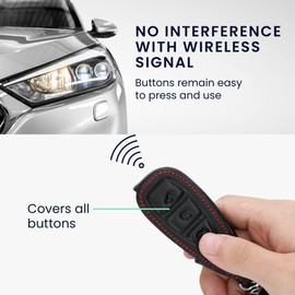 kwmobile Case for Ford 3-Button Car Key Case / Key Cover / Keyless Go / Synthetic Leather Protection Cover in Drive Me Crazy Design White / Black