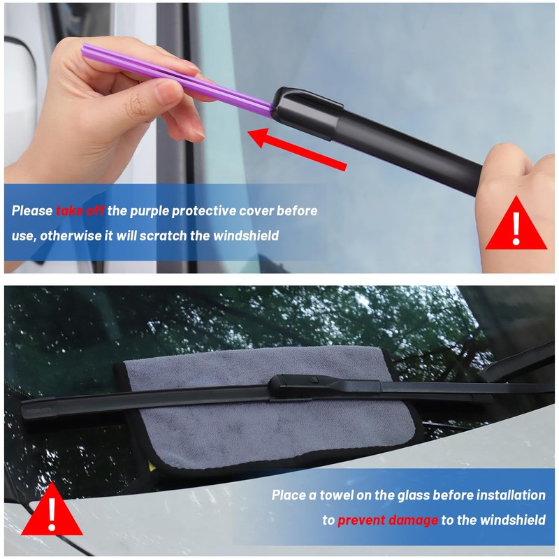 26"+22" Windshield Wiper Blades with 11" Rear Wiper Blade Replacement