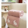 Happy Easter Rabbit Ultra-Soft Fluffy Microfiber Knitted Throw Blanket Super