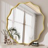 VETROVUE Round Wavy Mirror, 30 Inch Metal Frame Circle Mirror,