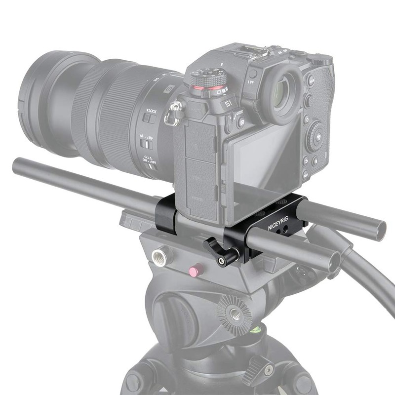 NICEYRIG Multipurpose Camera Baseplate with Rod Rail Clamp Applicable DSLR