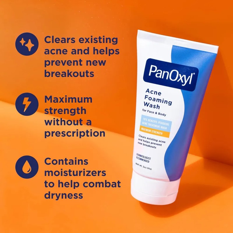 Panoxyl Lavado De Espuma Para Acné Peróxido De Benzoilo 10%