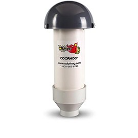 OdorHog Mushroom Cap Vent Stack Pipe Filter 4 Sizes PVC Slip On, Removes Outdoor and Sewer Odor Problems (1.5-inch)