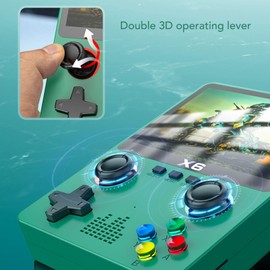 Handheld Game Console, Retro Games Consoles with 3.5 Inch Color Screen, Built in 32G TF Card, Dual Joystick Portable Rechargeable Game Console (Green)