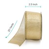 CT CRAFT LLC Light Gold Metallic Wired Ribbon 2.5 inch