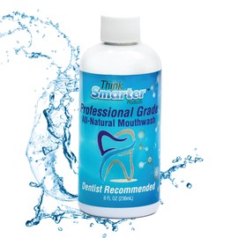 Think Smarter Products Professional Grade Mouthwash Alcohol Free, Oral Care Bad Breath Treatment, Hypochlorous Acid (HOCL) 80 ppm - Dentist Recommended for Plaque Removal & Gingivitis Prevention, 8 Oz