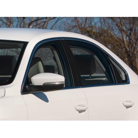 Rvinyl Pillar Post Window Trim Compatible with Volkswagen Passat 2012-2019 (Sedan) - Gloss (Black)