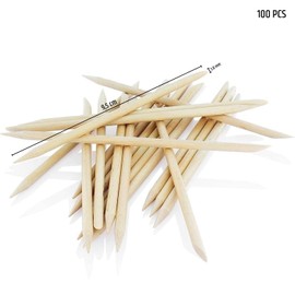 INLAQ® Orange Wood Cuticle Sticks - The Professional Tool for Manicure and Pedicure | Precise Push Back of 100