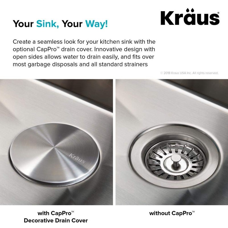 KRAUS CapPro Removable Decorative Drain Cover