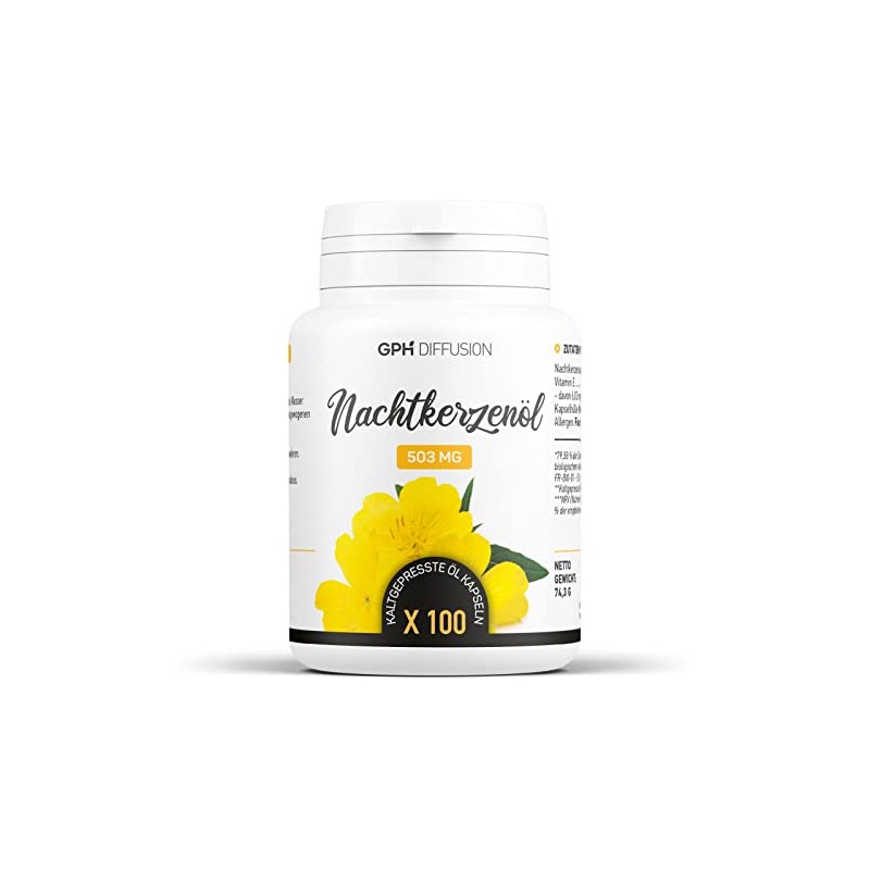 Organic Evening Primrose Oil 503 mg 100 Cold-Pressed Oil Capsules