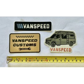 Unbranded 3 VANSPEED decals stickers overland adventure sprinter offroad rv campers trails