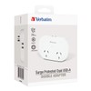 VERBATIM Dual USB Surge Protected with Double Adaptor - White