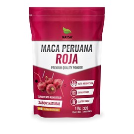 NATSA Maca Peruana Roja 1 kg | 3 g toma | 333 porciones | Con Scoop | Calidad Premium | Ingredientes Puros