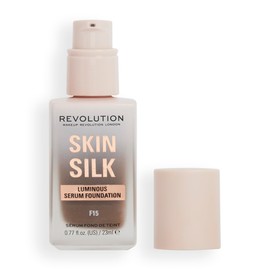 Revolution Beauty, Skin Silk Serum Foundation, Light to Medium Coverage, Lightweight & Radiant Finish, Contains Hyaluronic Acid, F15 Deep Skin Tones, 0.77 Fl. Oz.