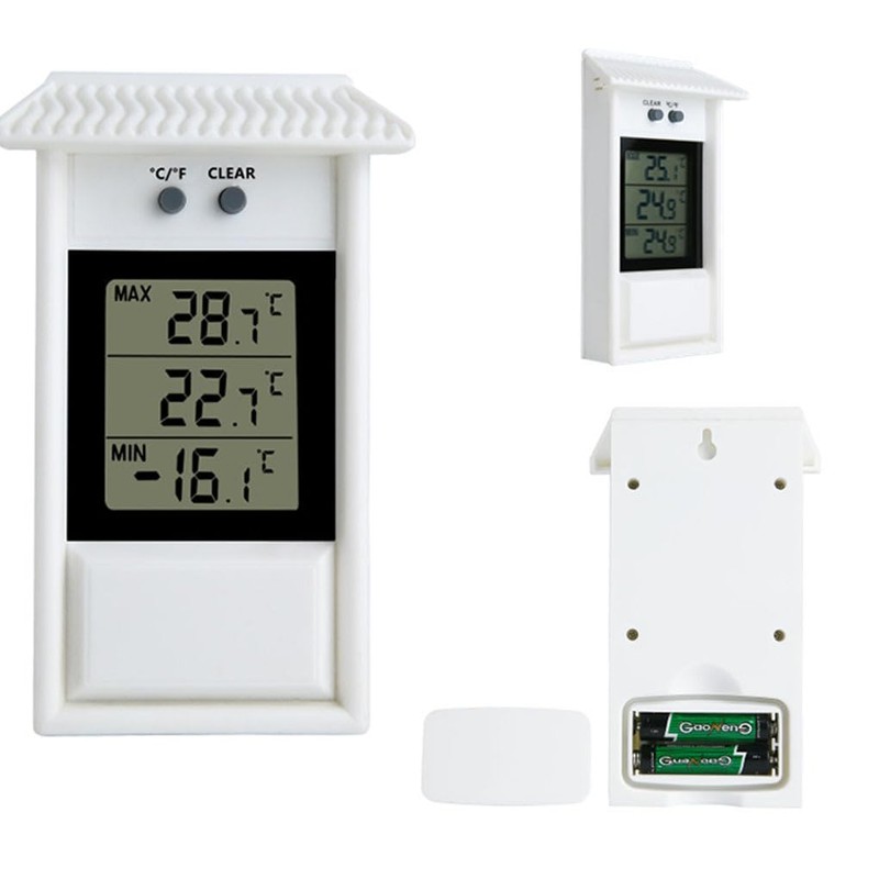 Garden Thermometer Outdoor Waterproof Digital Display Temperature Range 20-50 °C