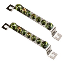 ZOOKOTO 7 Positions Terminal Block Connector Bar, Single Row Ground Wire Bridge Design Electric Barrier Bar 2pcs