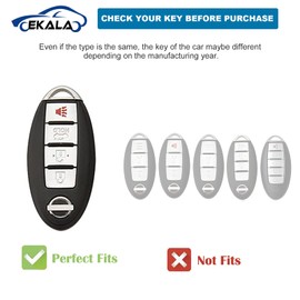 EKALA Nissan Key Cover - Soft TPU, White with Bling, Fits 4-Button Key Fobs (Altima, Armada, Maxima, Sentra, Rogue, Pathfinder)