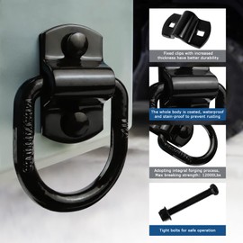 QYMOPAY 1/2" Trailer Tie-Down Anchor D-Ring Heavy Duty Bolt-On Forged, 12,000 lb Breaking Strength Tie-Down Hook Anchor,Bolt-On Forged D-Rings for Trailer, Truck Bed D-Ring Tie-Downs