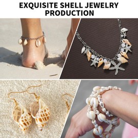 Sea Shells, Kaluofan 1 Box 200PCS Sea Shells for Crafts, Seashells, Shell Beads, Seashells for Crafts, Small Tiny Sea Shells Mixed for DIY Jewelry Making Beach Themed Parties Fish Tank Vase Filling