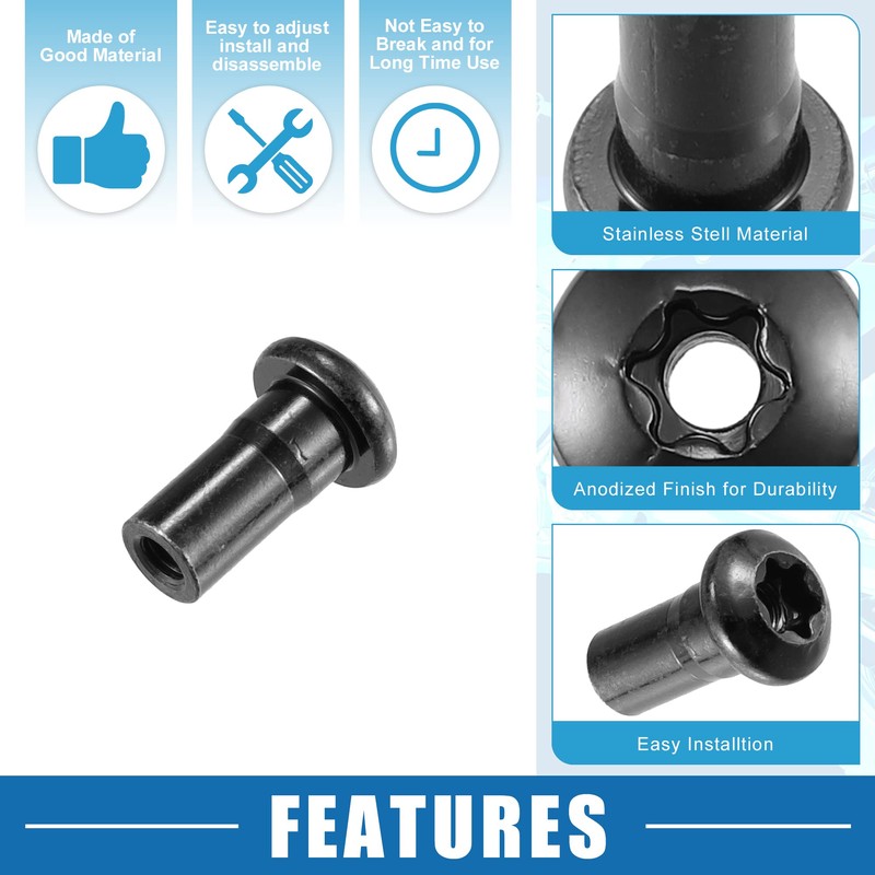 A ABSOPRO Door Hinge Nuts Anti Rust Hinge Lock Bolts